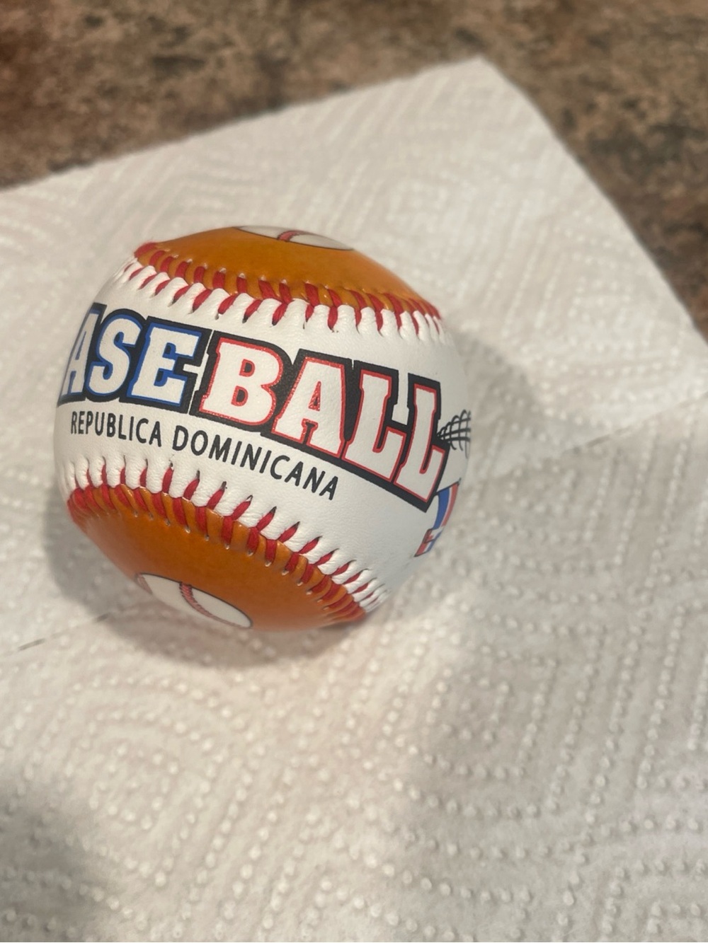 Dominican Republic Baseball - Orange and White Promotional souvenirs Baseball